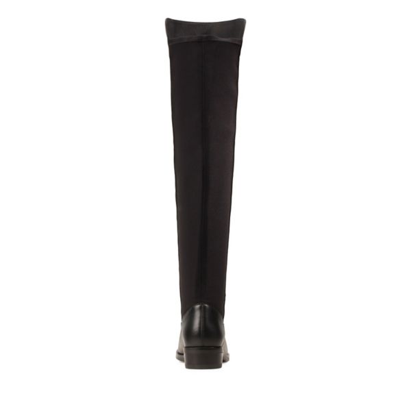 Clarks Womens Pure Caddy Knee High Boots Black | UK-6973804